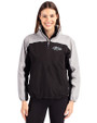 Baltimore Ravens Mono Cutter & Buck Charter Eco Recycled Womens Anorak Jacket Black/Polished Front