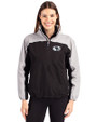 San Francisco 49ers Mono Cutter & Buck Charter Eco Recycled Womens Anorak Jacket Black/Polished Front