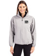 Cincinnati Bengals Mono Cutter & Buck Charter Eco Recycled Womens Anorak Jacket Polished Medium Gray Front