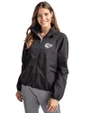 Kansas City Chiefs Mono Cutter & Buck Charter Eco Recycled Womens Full-Zip Jacket Black Front