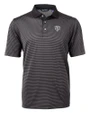 Chicago Bears Mono Cutter & Buck Virtue Eco Pique Micro Stripe Recycled Mens Big & Tall Polo Black/Elemental Grey Mannequin