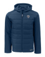 Chicago Bears Mono Cutter & Buck Evoke Hybrid Softshell Recycled Full Zip Mens Hooded Jacket Navy Blue Mannequin