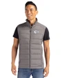 Kansas City Chiefs Mono Cutter & Buck Evoke Hybrid Softshell Recycled Mens Full Zip Vest Elemental Grey Front