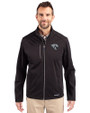 Jacksonville Jaguars Mono Cutter & Buck Evoke Softshell Recycled Full Zip Mens Jacket Black Front