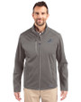 Detroit Lions Mono Cutter & Buck Evoke Softshell Recycled Full Zip Mens Jacket Elemental Grey Front