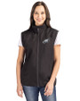 Philadelphia Eagles Mono Cutter & Buck Charter Eco Recycled Full-Zip Womens Vest Black Front
