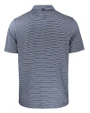 Chicago Bears Mono Cutter & Buck Forge Eco Double Stripe Stretch Recycled Mens Polo Navy Blue/White Mannequin Back
