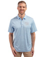 New York Giants Mono Cutter & Buck Forge Eco Double Stripe Stretch Recycled Mens Polo Atlas/White Front