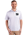 New York Giants Mono Cutter & Buck Pike Eco Symmetry Print Stretch Recycled Mens Polo White/Polished Front