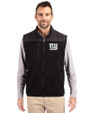 New York Giants Mono Cutter & Buck Cascade Eco Sherpa Mens Big and Tall Fleece Vest Black Front