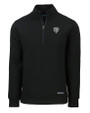 Chicago Bears Monochromatic Cutter & Buck Roam Recycled Buttery-Soft Knit Mens Quarter Zip Jacket Black Mannequin
