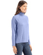 New Orleans Saints Monochromatic Cutter & Buck Coastline Recycled Double Peached Womens Funnel Neck Pullover Hyacinth Side