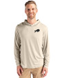 Buffalo Bills Mono Cutter & Buck Coastline Epic Comfort Recycled Mens Hooded Shirt Wheat Front