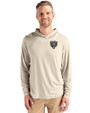 Chicago Bears Mono Cutter & Buck Coastline Epic Comfort Recycled Mens Hooded Shirt Wheat Front