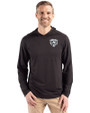 Chicago Bears Monochromatic Cutter & Buck Coastline Recycled Double Peached Mens Hooded Pullover Black Front