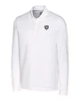Chicago Bears Monochromatic Cutter & Buck Advantage Recycled Cotton-Blend Pique Mens Long Sleeve Polo White Mannequin