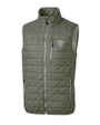 Chicago Bears Monochromatic Cutter & Buck Rainier Recycled Insulated Puffer Mens Full Zip Vest Poplar Melange Mannequin
