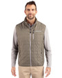 New Orleans Saints Mono Cutter & Buck Rainier PrimaLoft® Mens Eco Insulated Full Zip Puffer Vest Poplar Melange Front
