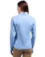 Arizona Cardinals Mono Cutter & Buck Traverse Stretch Eco Quarter Zip Womens Pullover Atlas Light Blue Back
