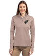 Arizona Cardinals Mono Cutter & Buck Traverse Stretch Eco Quarter Zip Womens Pullover Mushroom Front