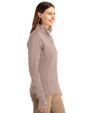 Tampa Bay Buccaneers Mono Cutter & Buck Traverse Stretch Eco Quarter Zip Womens Pullover Mushroom Side