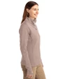 Denver Broncos Mono Cutter & Buck Traverse Stretch Eco Quarter Zip Womens Pullover Mushroom Side