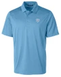 Chicago Bears Mono Cutter & Buck Prospect Eco Textured Stretch Recycled Mens Short Sleeve Polo Atlas Light Blue Mannequin