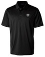 Chicago Bears Mono Cutter & Buck Prospect Eco Textured Stretch Recycled Mens Short Sleeve Polo Black Mannequin