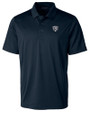 Chicago Bears Mono Cutter & Buck Prospect Eco Textured Stretch Recycled Mens Short Sleeve Polo Navy Blue Mannequin
