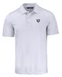 Chicago Bears Mono Cutter & Buck Prospect Eco Textured Stretch Recycled Mens Short Sleeve Polo White Mannequin