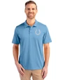 Indianapolis Colts Mono Cutter & Buck Prospect Eco Textured Stretch Recycled Mens Short Sleeve Polo Atlas Light Blue Front