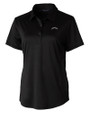Los Angeles Chargers Mono Cutter & Buck Prospect Eco Textured Stretch Recycled Womens Short Sleeve Polo Black Mannequin