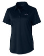 Los Angeles Chargers Mono Cutter & Buck Prospect Eco Textured Stretch Recycled Womens Short Sleeve Polo Navy Blue Mannequin
