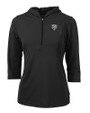 Chicago Bears Monochromatic Cutter & Buck Virtue Recycled Featherlight Pique Womens Half Zip Hooded Pullover Black Mannequin