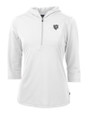 Chicago Bears Monochromatic Cutter & Buck Virtue Recycled Featherlight Pique Womens Half Zip Hooded Pullover White Mannequin