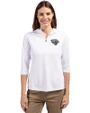 Jacksonville Jaguars Mono Cutter & Buck Virtue Eco Pique Recycled Half Zip Pullover Womens Hoodie White Front