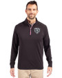 Chicago Bears Mono Cutter & Buck Adapt Eco Knit Stretch Recycled Mens Quarter Zip Pullover Black/Gelato Front