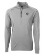 Chicago Bears Mono Cutter & Buck Adapt Eco Knit Stretch Recycled Mens Quarter Zip Pullover Polished Medium Gray Mannequin