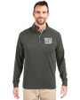 New York Giants Mono Cutter & Buck Adapt Eco Knit Stretch Recycled Mens Quarter Zip Pullover Poplar Front