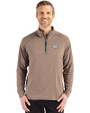 Philadelphia Eagles Mono Cutter & Buck Adapt Eco Knit Stretch Recycled Mens Quarter Zip Pullover Mushroom Front
