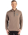 Jacksonville Jaguars Mono Cutter & Buck Adapt Eco Knit Stretch Recycled Mens Quarter Zip Pullover Mushroom Front