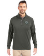 Jacksonville Jaguars Mono Cutter & Buck Adapt Eco Knit Stretch Recycled Mens Quarter Zip Pullover Poplar Front