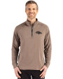 Baltimore Ravens Monochromatic Cutter & Buck Adapt Recycled Soft Knit Stretch  Mens Quarter Zip Pullover Mushroom Front