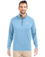 Minnesota Vikings Monochromatic Cutter & Buck Adapt Recycled Soft Knit Stretch  Mens Quarter Zip Pullover Atlas Light Blue Front