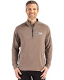 Seattle Seahawks Monochromatic Cutter & Buck Adapt Recycled Soft Knit Stretch  Mens Quarter Zip Pullover Mushroom Front