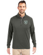 Las Vegas Raiders Monochromatic Cutter & Buck Adapt Recycled Soft Knit Stretch  Mens Quarter Zip Pullover Poplar Front