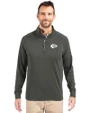Kansas City Chiefs Monochromatic Cutter & Buck Adapt Recycled Soft Knit Stretch  Mens Quarter Zip Pullover Poplar Front