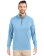 Detroit Lions Monochromatic Cutter & Buck Adapt Recycled Soft Knit Stretch  Mens Quarter Zip Pullover Atlas Light Blue Front