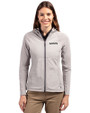 New Orleans Saints Mono Cutter & Buck Adapt Eco Knit Hybrid Recycled Womens Full Zip Jacket Polished Medium Gray Front