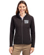 New York Giants Mono Cutter & Buck Adapt Eco Knit Hybrid Recycled Womens Full Zip Jacket Black Front
